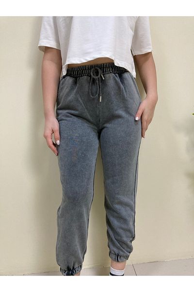 HARMONY GLOBAL ΓΥΝΑΙΚΕΙΑ Ψηλόμεση Ανθρακί Jogger με τσέπες μέχρι τον αστράγαλο