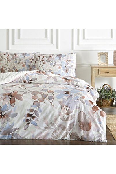 Linens Allday Felice Pamuk Saten Çift Kişilik Nevresim Takımı Kahve