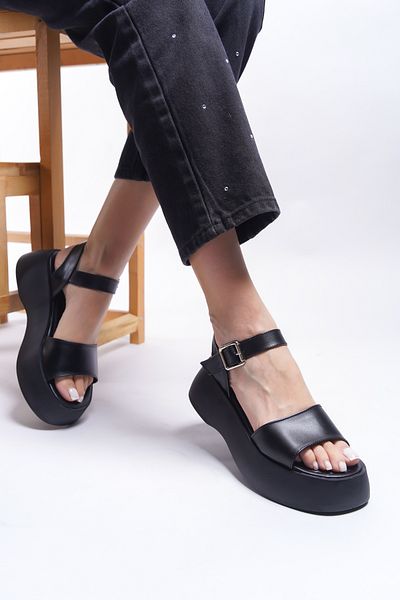 Riccon Sandale de damă Alloshara 0012801   Piele neagră