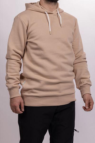 Huğlu Φούτερ με κουκούλα Sand Beige Three Thread