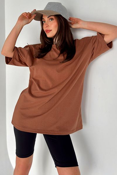 MODAGEN Uniszex egyszínű Bitter Brown Oversize póló