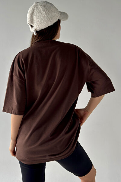 MODAGEN Μπλουζάκι Unisex Μονόχρωμο Καφέ Oversize