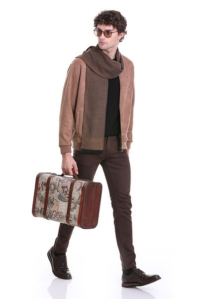 Hatemoğlu Εποχιακό παλτό Tan Regular Fit Straight Bomber Collar