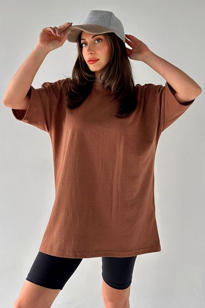 MODAGEN Uniszex egyszínű Bitter Brown Oversize póló
