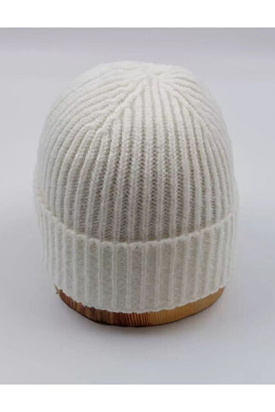 BALIENTE Unisex Corded Ecru Wool Beret