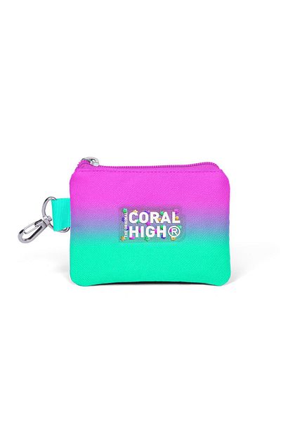 Coral High 21923 Model Pink and Water Green Colored Coin Purse - Kids