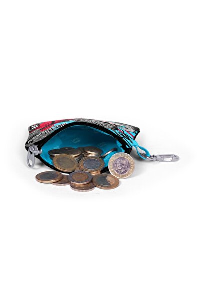 Coral High 21925 Model Anime Patterned Black Blue Coin Purse - Kids