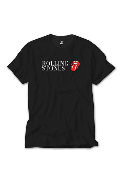 Z zepplin Μαύρο T-Shirt με κείμενο λογότυπου The Rolling Stones