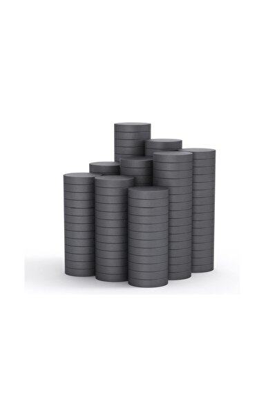 Hdg Çap: 10x3 mm Yuvarlak Ferrit Mıknatıs - Çok Amaçlı Süsleme Mıknatısı - 100 adet