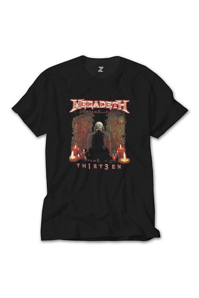Z zepplin Μαύρο T-Shirt Megadeth Thirteen
