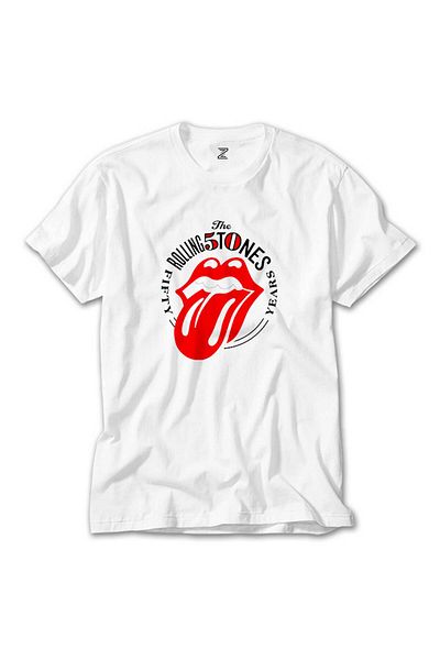 Z zepplin The Rolling Stones 50 Years White T-Shirt