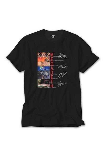 Z zepplin Μαύρο T-Shirt με κάλυμμα Megadeth Albums