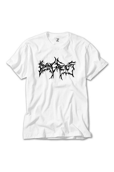 Z zepplin Λευκό T-Shirt Dying Fetus Text