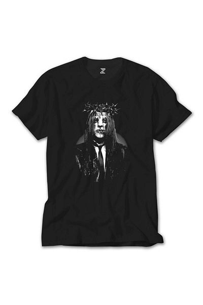 Z zepplin Μαύρο μπλουζάκι με πορτραίτο Slipknot Joey Jordison