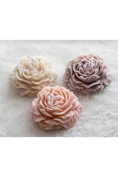 Fermum 3'lü Şakayık Mum, 7,5x3,5 cm, Hediyelik Dekoratif Kokulu Mum