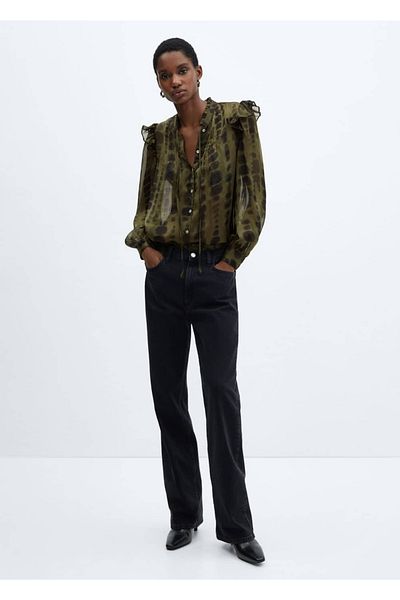 MANGO Woman Satin Patterned Blouse