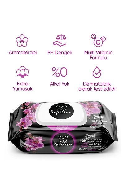 Papilion Premium Aroma Therapy - Extra Soft Wet Towel 100x6 Sheets