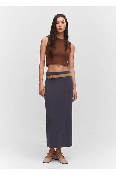 MANGO Woman Μπλούζα crop με γιακά halter