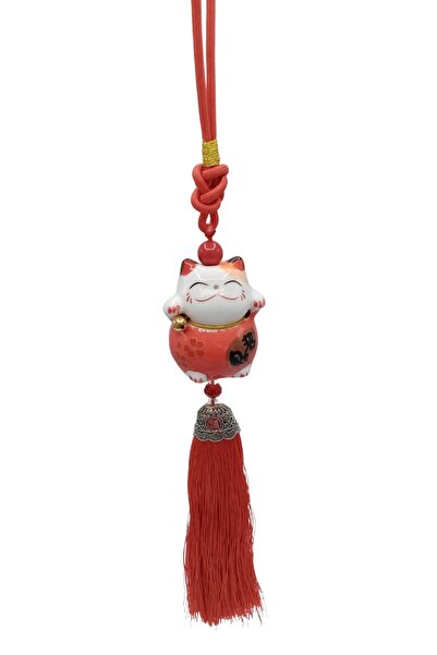 Dünyadan Hediyeler Feng Shui Maneki Neko Şans Kedisi Kırmızı No.1