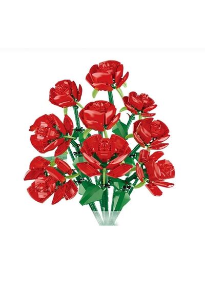 devcity Sevgiliye Yapboz Puzzle-tek Kırmızı Gül- Kadife Kese Hediyeli