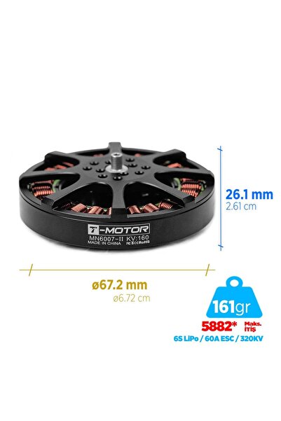 T-Motor MN6007II 320KV Antigravity Outrunner Brushless Fırçasız Brushless Fır...