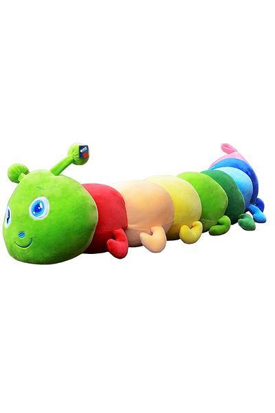 Oyuncakfabrikasi Cute Colorful Plush Caterpillar Pillow 75 Cm