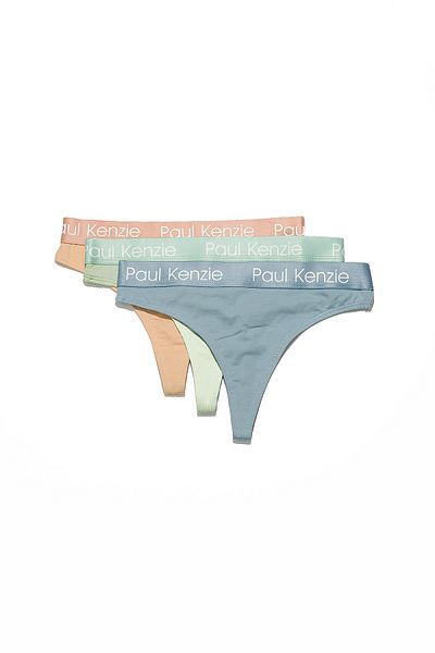 Paul Kenzie 3-Piece Women's String Panties - Eco Characters - Soothing