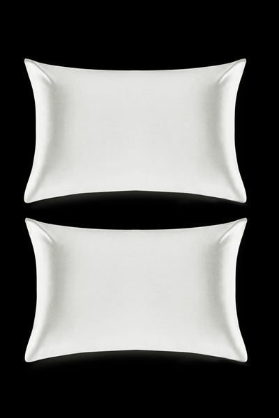 Paris Home 2 τεμάχια μεταξωτές σατέν μαξιλαροθήκες, μαύρες μεταξωτές σατέν μα...