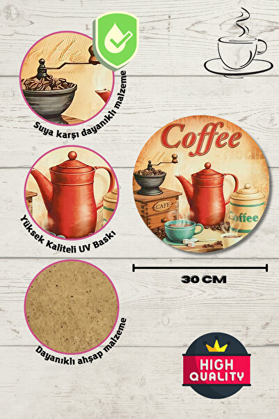 Nod Cafe, Restoran, Çay Ocağı, Kahve Dükkanı Duvar Kapı Süsü, Ahşap Dekoratif Aksesuar Tablo Modeli