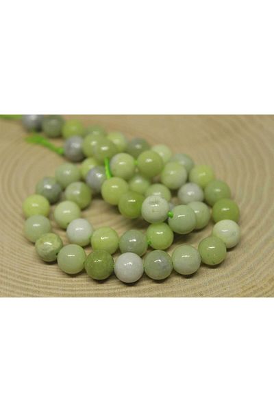 Yasamtohumu Piatra de peridot închisă verde-alb - 9 cm lungime 8 mm-23115