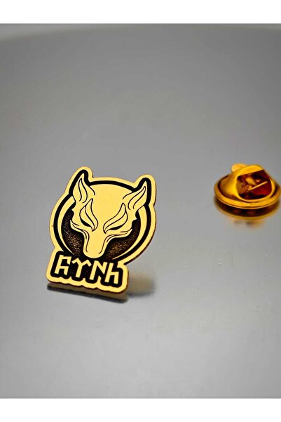 YÖRÜK TASARIM Börü (Savaşçı Kurt) Göktürkçe Türk Yazılı Yaka Rozeti