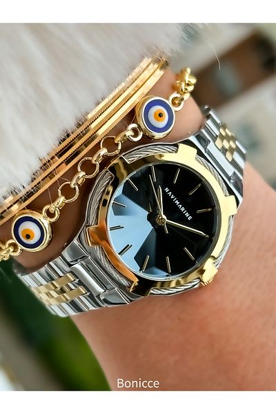 Navimarine Brand Steel Cord Waterproof Women's Wristwatch Bracelet Gift