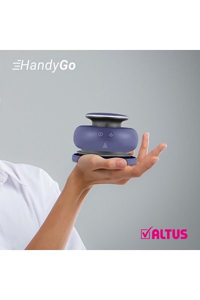 Altus HandyGo 2-in-1 Travel Iron & Wrinkle Remover Navy Blue
