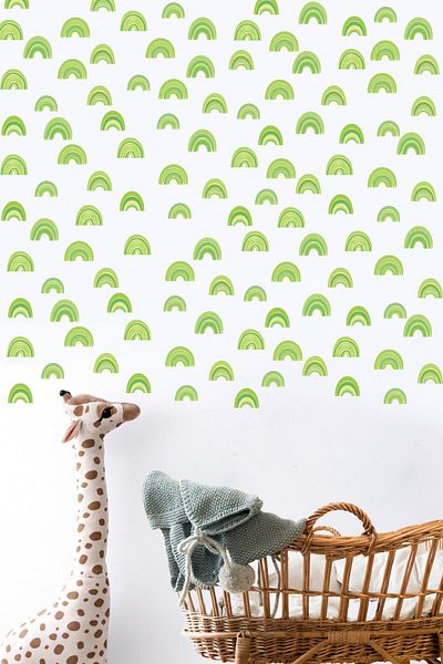 Postifull Baby Room Sticker Set Wall Decoration, Mini Green 83 Rainbow, Kids Room Wall Sticker