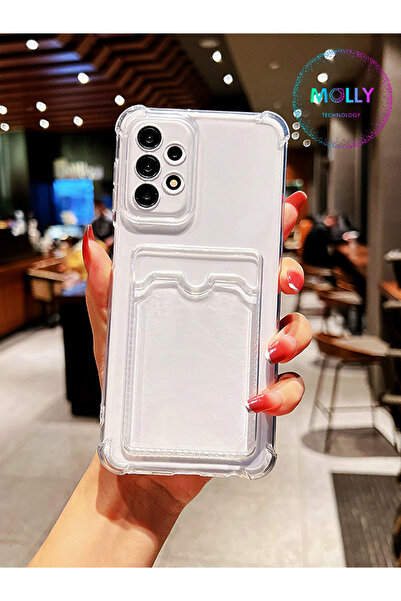 Molly Samsung Galaxy A32 İçin Kart Cepli Şeffaf Silikon KIlıf