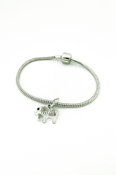 Limezon Glittering Elephant Dangle Steel Charm