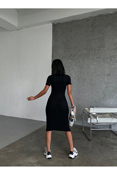 cool lock Рокля с къс ръкав с яка с копчета сърце