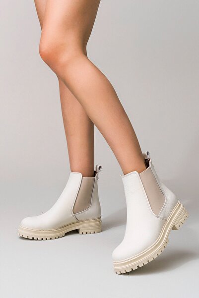 Moderna HAKİKİ DERİ , KADIN, LASTİKLİ GÜNLÜK KISA BOT-38