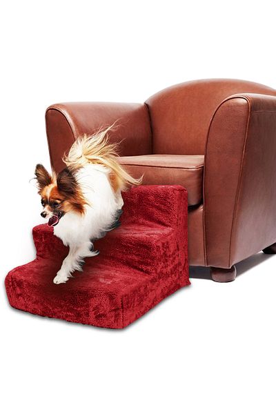 Patiderm Cat & Dog Ladder Zippered 3 Step Sponge Ladder - Red