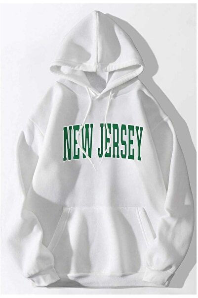 PERISENSE سويت شيرت بقلنسوة بتصميم نيو جيرسي كبير الحجم للنساء والرجال للجنسين