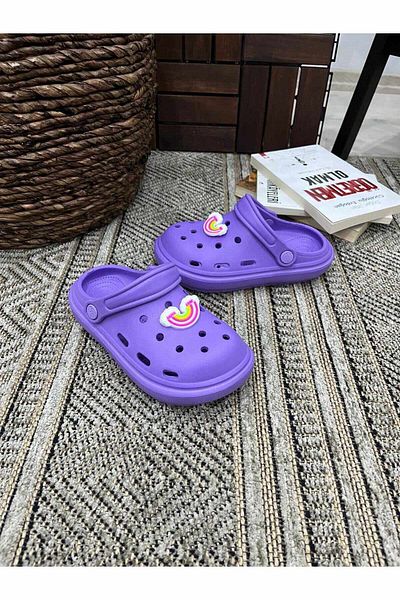 Behtah Kundura Girls Boys Kids Soft Sole Jibbitz Fancy Gift Closed Front Garden Pool Daily Sandals Slippers