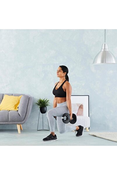 Decathlon Dambıl Ve Ağırlık Seti  Döküm Demir 2 kısa bar ve 12 ağırlık plakası (8X1kg + 4X2kg) - 20 KG