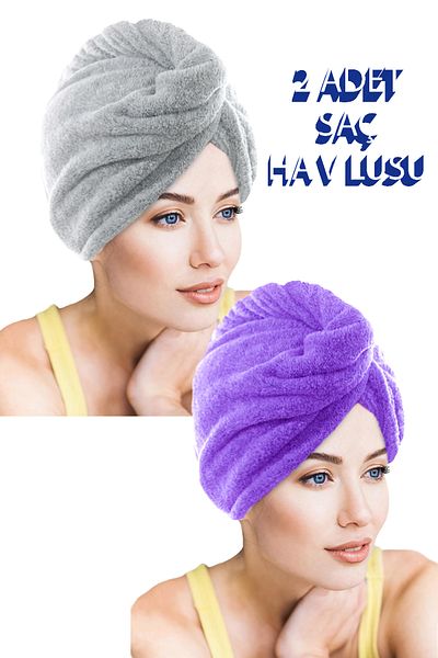 CHIZGY 2 Pieces Thick Microfiber 2 Button Hair Towel Hair Cap Bath Sea And Pool After Beach