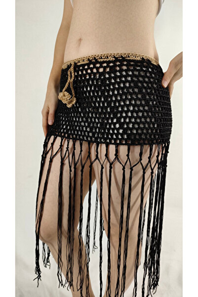 ZÜMAL Черно бродирано горнище на бански и парео пола