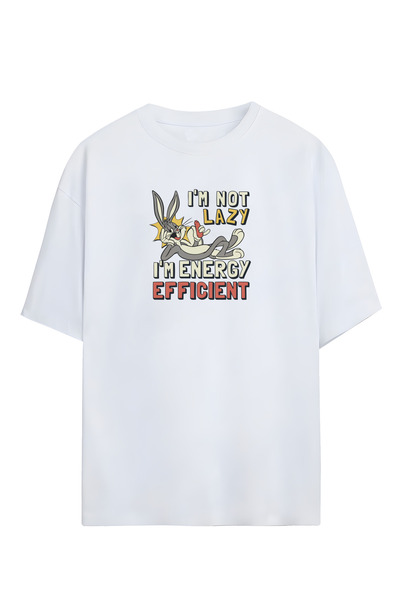 Adrift Бъгс Бъни - Аз не съм мързелив Дизайн Унисекс Овърсайз тениска