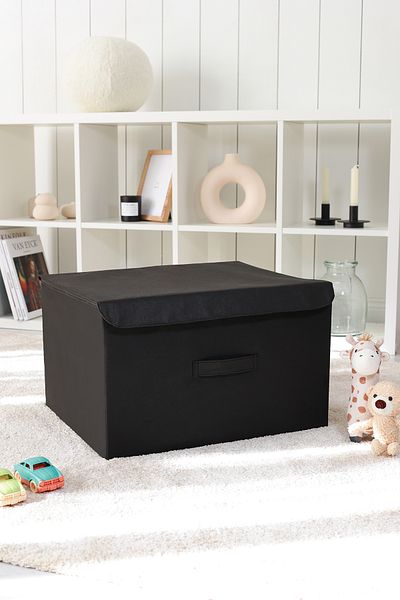 REKHOME Black Covered In-Cabinet Laundry Toy Organizer Folding Storage Box Storage Bag 48x40x30