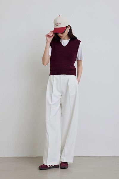 Manuka PALAZZO-HOSE MIT PFLASTERDETAILS WEISS