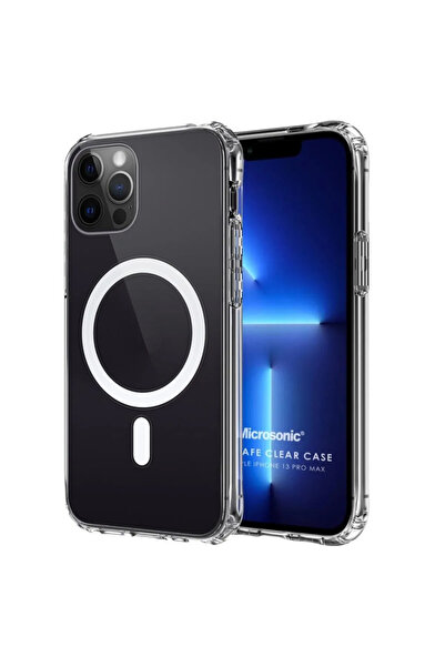Microsonic Iphone 13 Pro Max Uyumlu  Kılıf Magsafe Clear Soft Şeffaf