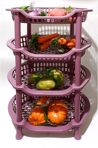 abnturk 4 Katlı Demonte Sebzelik Meyvalık Çok Amaçlı Portabl Banyo Rafı Kolay...