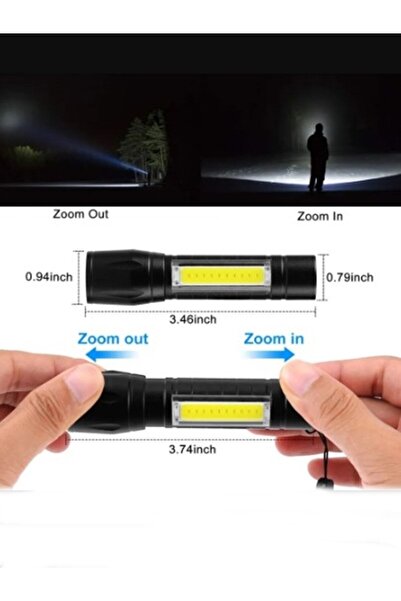 gaman Şarjlı Mini El Feneri Su Geçirmez 600 Lümen El Feneri Yüksek Güçlü Led ...